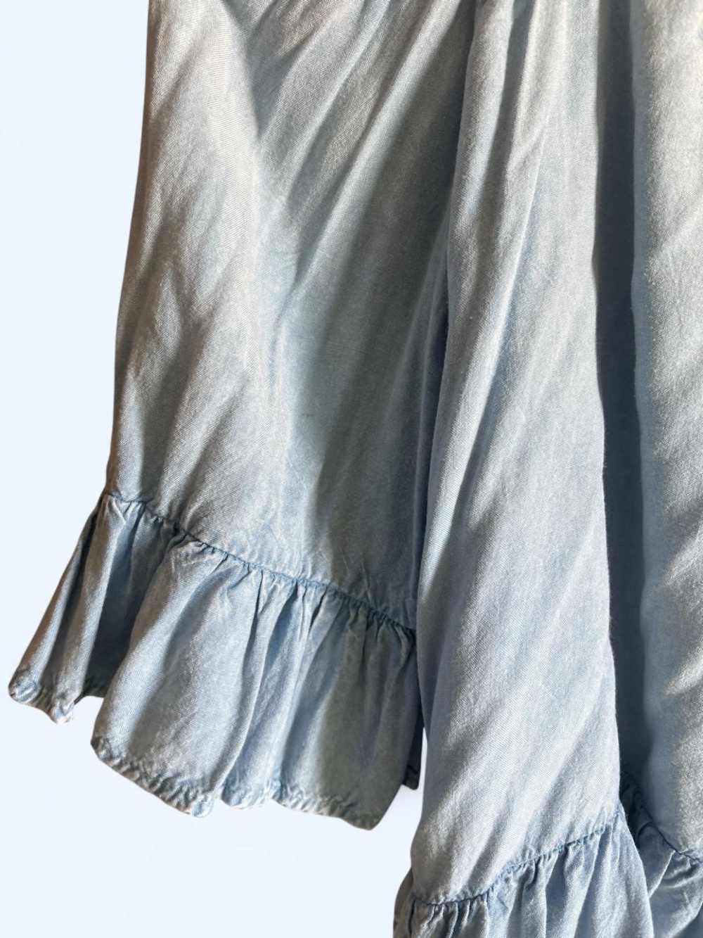 Light Blue Cold-Shoulder Ruffle Top - Picture 3 of 5